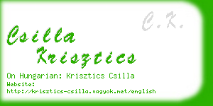 csilla krisztics business card